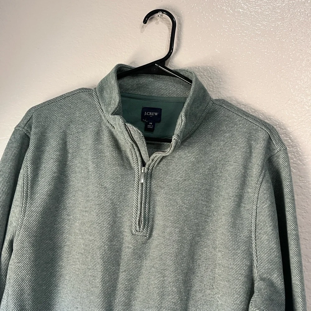 J. Crew Women’s Light Heather Green Half-Zip Sweater Pull Over Sz M Casual cozy